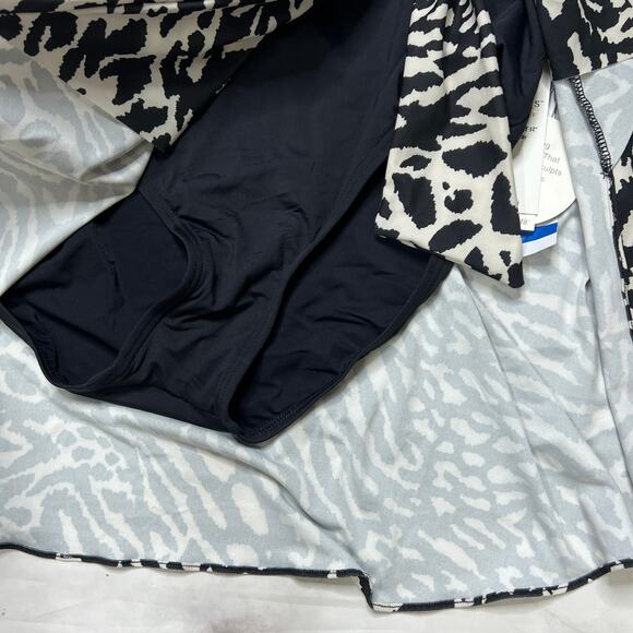 Coco Reed Contours Sarong Skirt Bikini Bottom Size XL Black Animal Print New - Picture 4 of 7